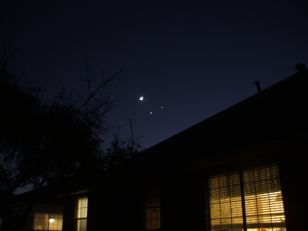 Conjunction of the moon, Venus and Jupiter, December 2, 2008 Conjunction of the moon, Venus and Jupiter, December 2, 2008